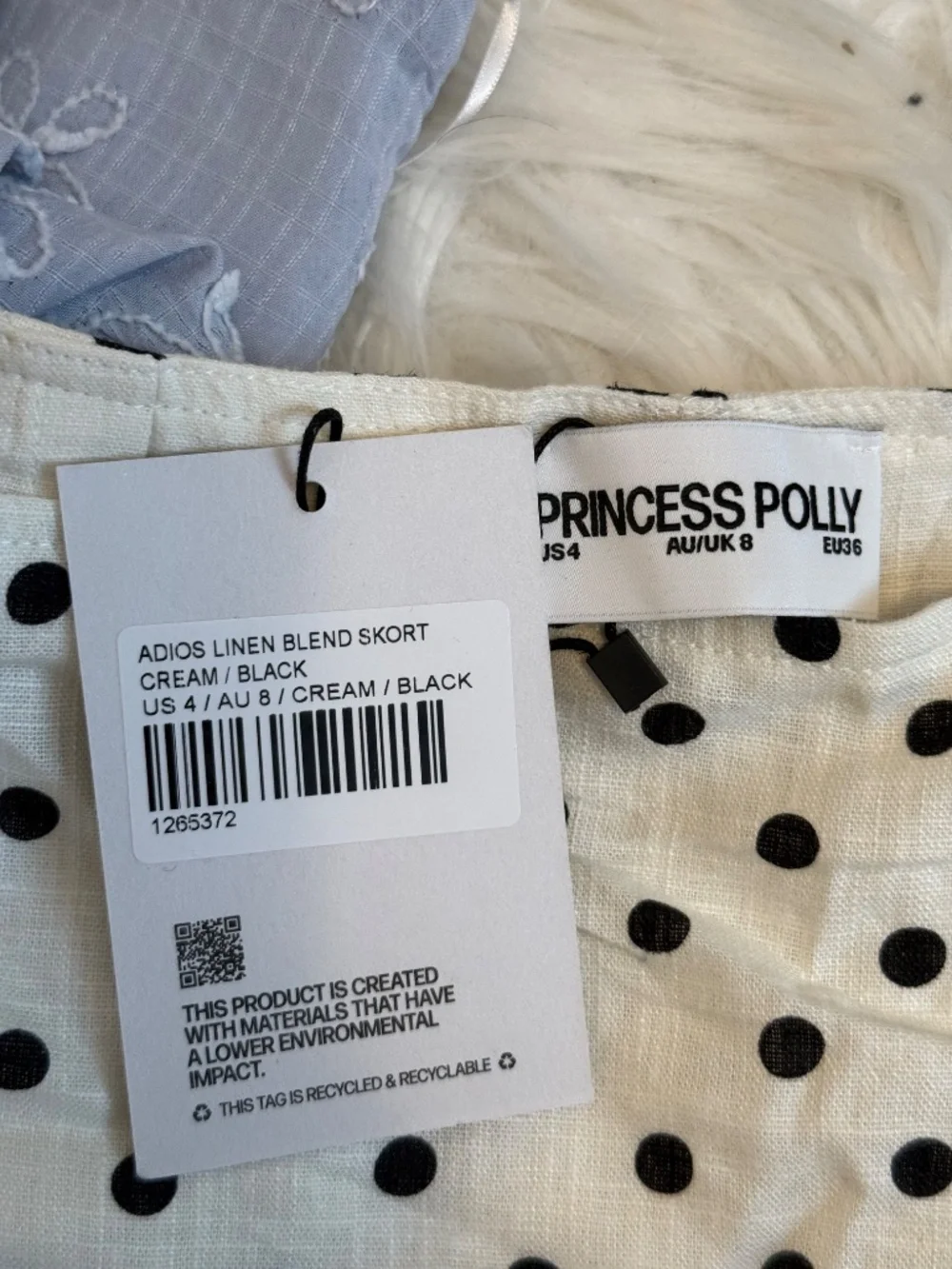 Princess Polly Adios Linen Blend Skort Polka Dot